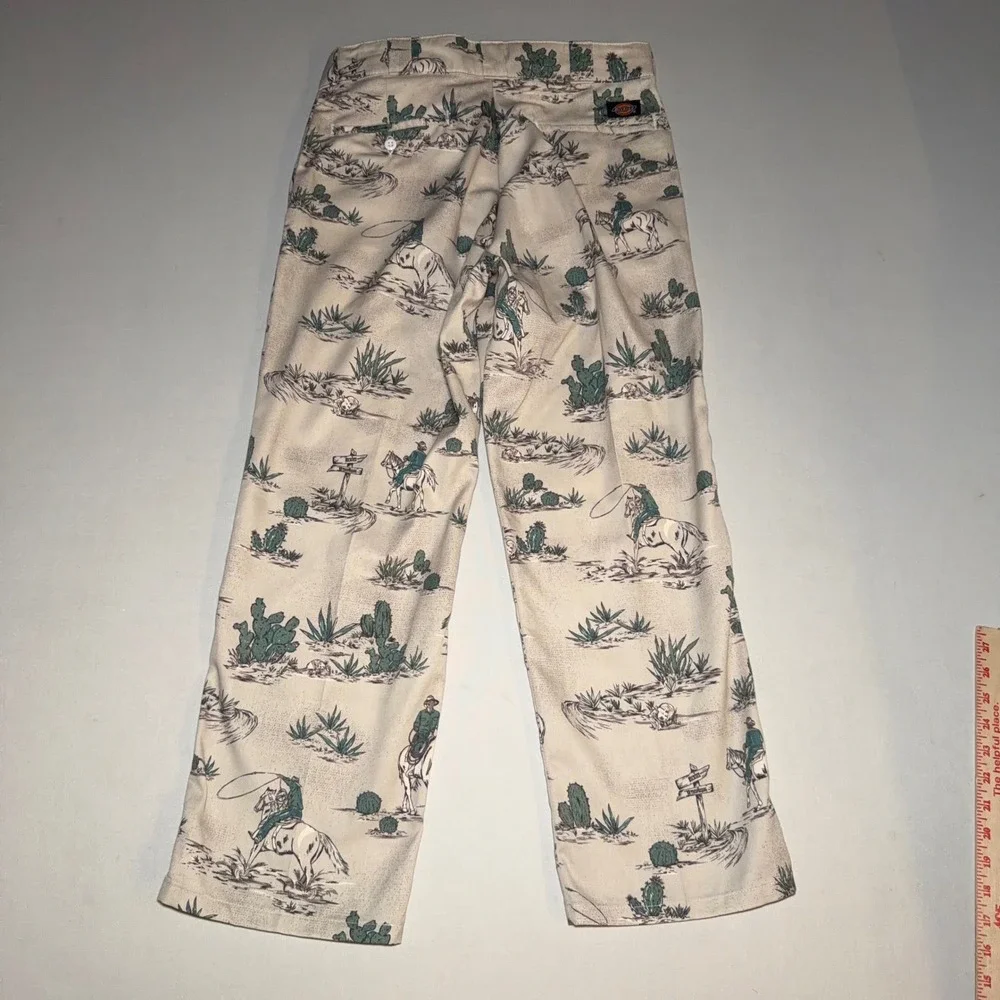 Dickies Suit Set Mens S 32W Tan Cowboy Desert Rare Print‎ 874 Pants Western Cact